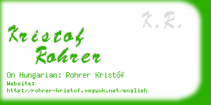 kristof rohrer business card
